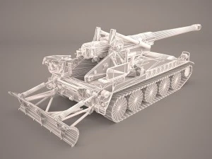 m110a2 203mm howitzer 3D Model