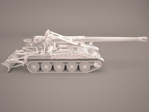 m110a2 203mm howitzer Modèle 3D