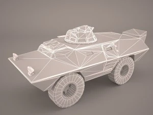 v100 commando armored car m706 1972 cadillac gage military police vietnam 3D Model