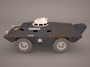 v100 commando armored car m706 1972 cadillac gage military police vietnam 3D Модель
