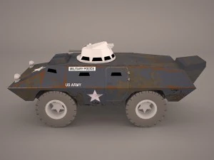 v100 commando armored car m706 1972 cadillac gage military police vietnam 3D Model