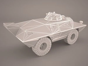 v100 commando armored car m706 1972 cadillac gage military police vietnam 3D Model