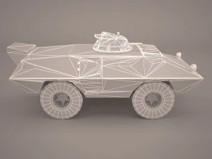 v100 commando armored car m706 1972 cadillac gage military police vietnam 3D Model