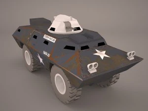 v100 commando armored car m706 1972 cadillac gage military police vietnam 3D Model