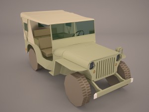 jeep willys 1944 convertible 3D Model