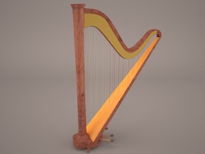 harp musical instrument 3Dモデル