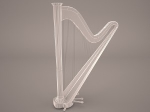 harp musical instrument 3D 模型