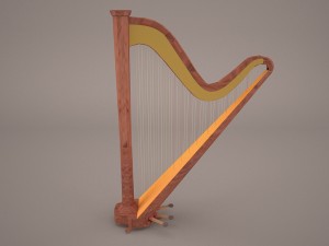 harp musical instrument 3D 模型