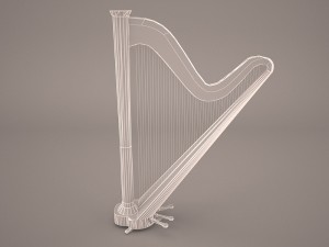 harp musical instrument 3D 模型