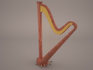 harp musical instrument 3D 模型