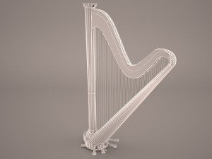 harp musical instrument 3D 模型