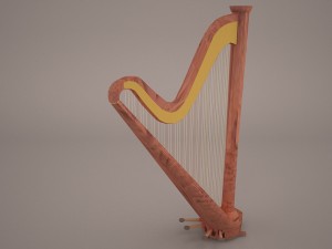 harp musical instrument 3D 模型