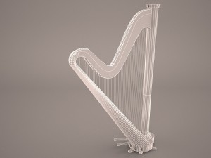 harp musical instrument 3D 模型