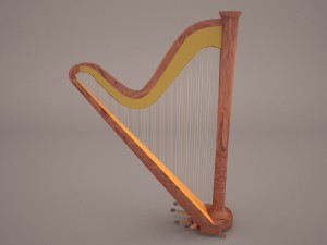 harp musical instrument 3D 模型