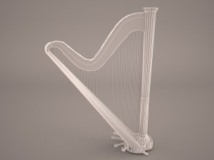 harp musical instrument 3D 模型