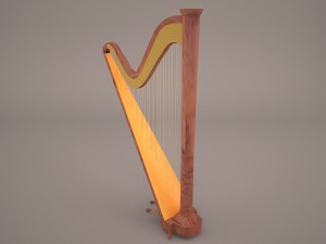 harp musical instrument 3D 模型