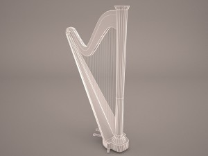 harp musical instrument 3D 模型