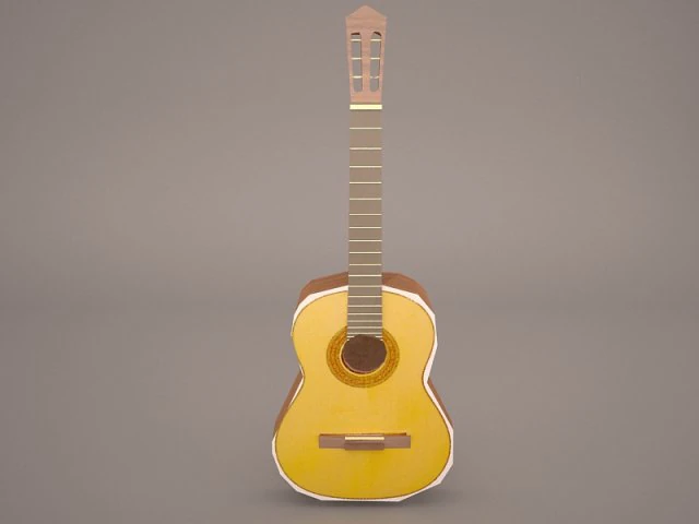 acoustic guitar 3D Model .c4d .max .obj .3ds .fbx .stl .blend 