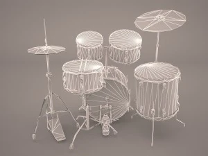 大型ドラムキット 3Dモデル