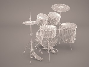 large drum kit Modello 3D