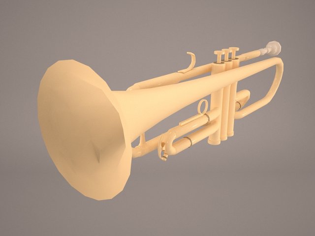 trumpet 1 3D 模型 .c4d .max .obj .3ds .fbx .stl .blend 