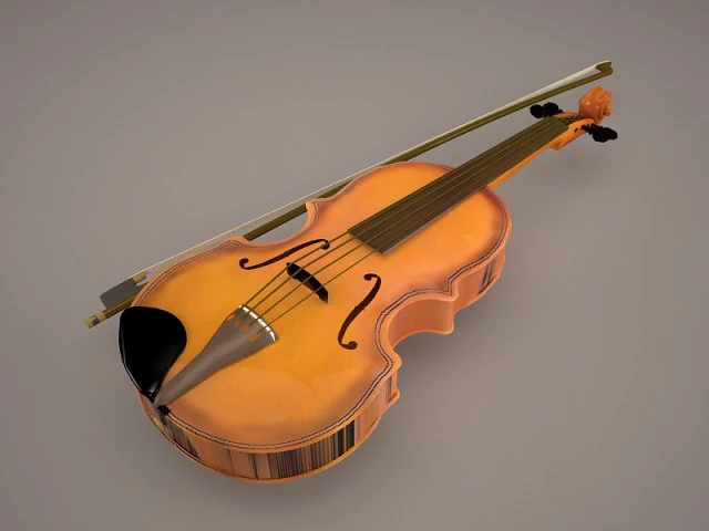 violin 1 3D Model .c4d .max .obj .3ds .fbx .stl .blend 