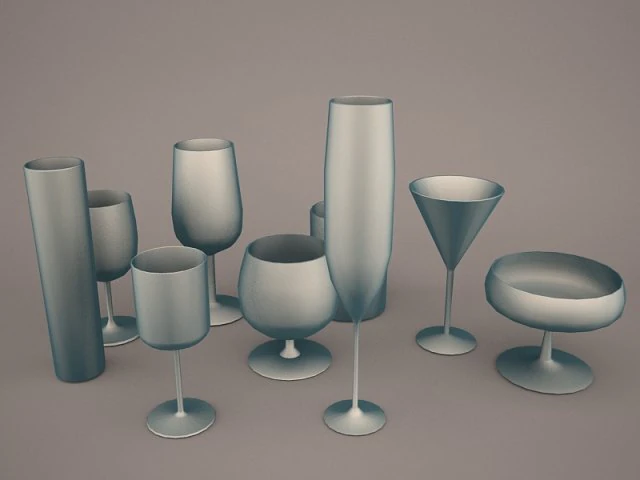 glass set 3D Model .c4d .max .obj .3ds .fbx .stl .blend 