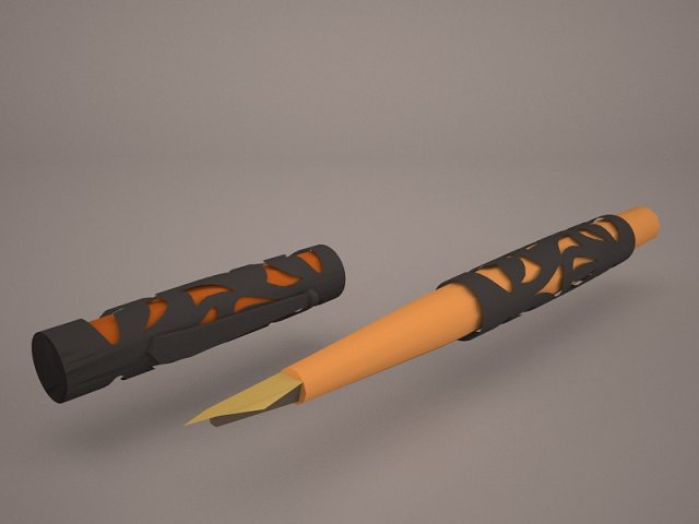 fountain pen Model 3D .c4d .max .obj .3ds .fbx .stl .blend 