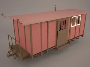 vag&oacute;n de caja Modelo 3D