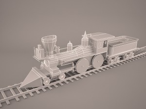 steam train and caboose 3Dモデル