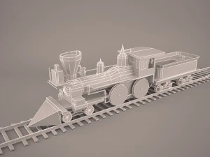 steam train and caboose 3D Model