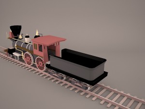 steam train and caboose 3Dモデル