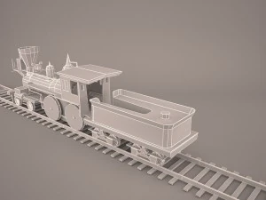 steam train and caboose 3D Model