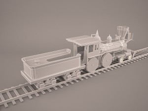 steam train and caboose 3Dモデル