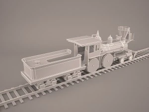 steam train and caboose 3D Model