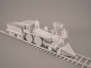 steam train and caboose 3Dモデル