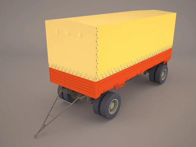 wagon trailler 3D Model .c4d .max .obj .3ds .fbx .stl .blend 