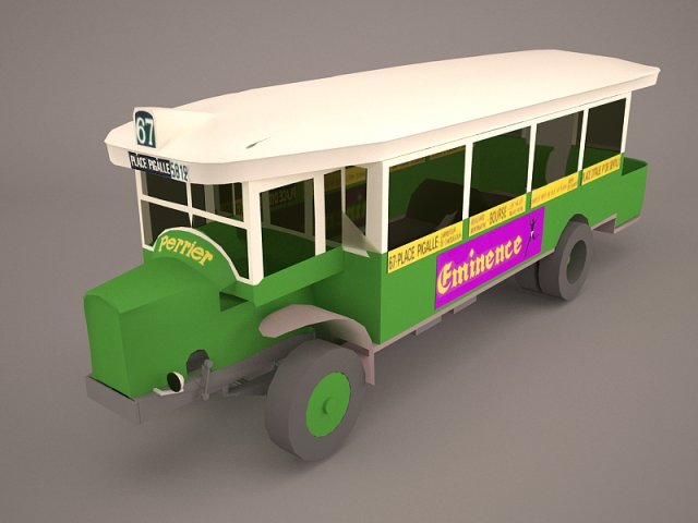 vintage city bus 3Dモデル .c4d .max .obj .3ds .fbx .stl .blend 