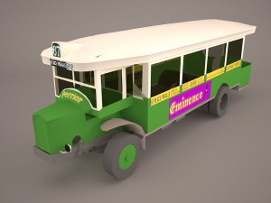 vintage city bus 3D मॉडल
