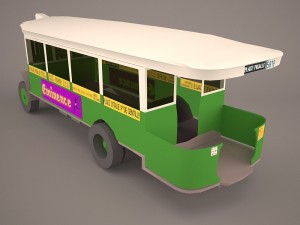 vintage city bus 3Dモデル