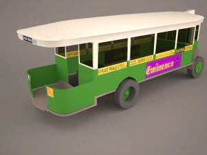 vintage city bus 3D Model