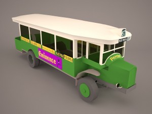 vintage city bus 3Dモデル