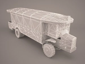 vintage city bus 3D Model