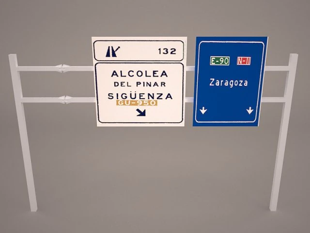 highway overhead signs 3D Model .c4d .max .obj .3ds .fbx .stl .blend