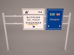 highway overhead signs 3D Model