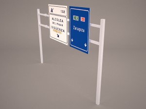 highway overhead signs 3D Model
