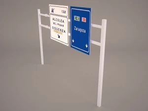 highway overhead signs 3D Model