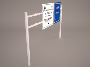 highway overhead signs 3D Model
