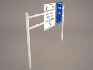 highway overhead signs 3D Model