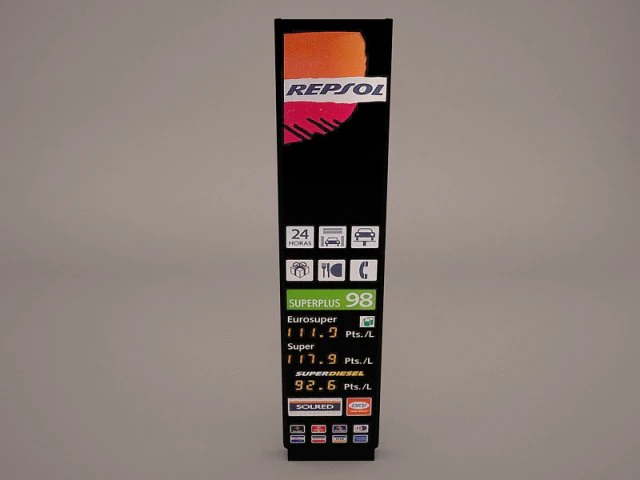 gas price sign 3D Model .c4d .max .obj .3ds .fbx .stl .blend 
